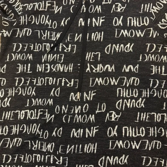 SCAPA Lauren Perre Black White Word Graphic Turtleneck Sweatshirt Womens Size S - Picture 7 of 10